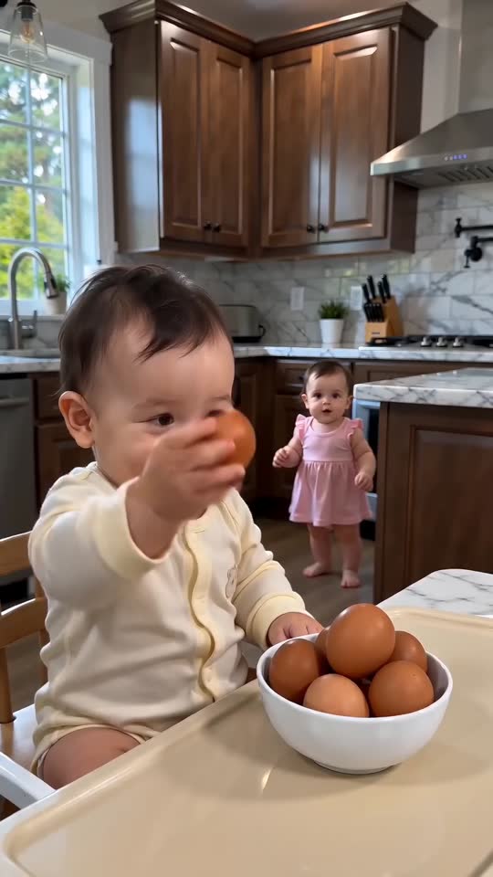 Baby Kitchen Egg Splatter Comedy